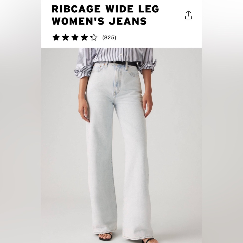 Levi's Ribcage Wide Leg (Color :Be Prepared-Light Wash)